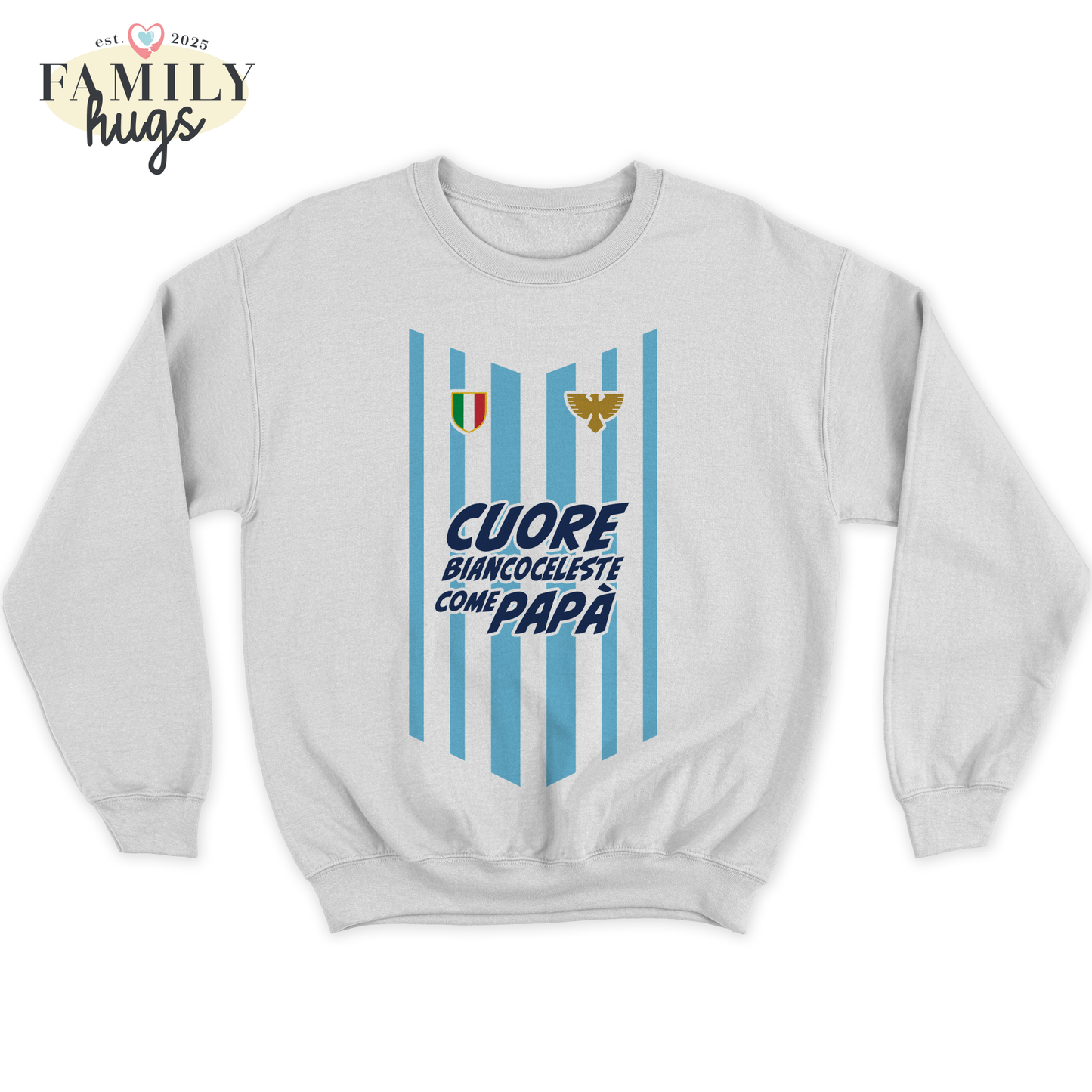 felpa bambino -cuore biancoceleste come papa