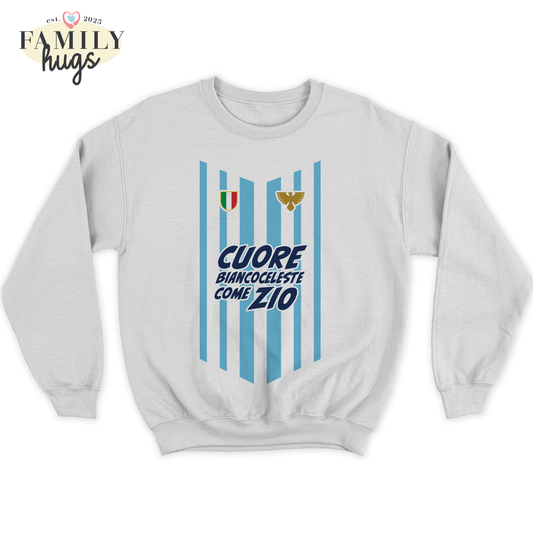 felpa bambino -cuore biancoceleste come zio