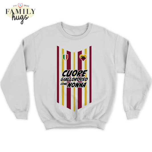 felpa bambino -cuore giallorosso come nonna