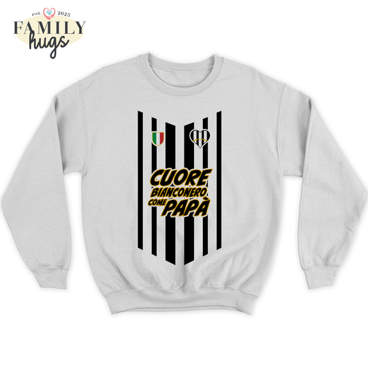 felpa bambino -cuore bianconero come papa