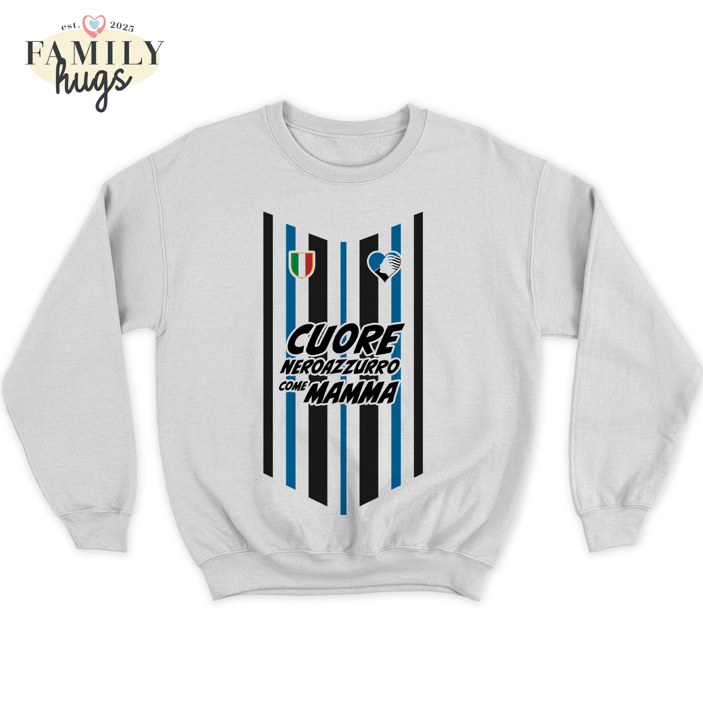 felpa bambino -cuore neroazzurro come mamma dea