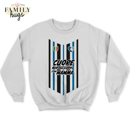 felpa bambino -cuore neroazzurro come mamma dea