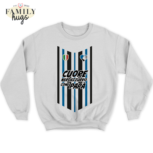 felpa bambino -cuore neroazzurro come papa dea