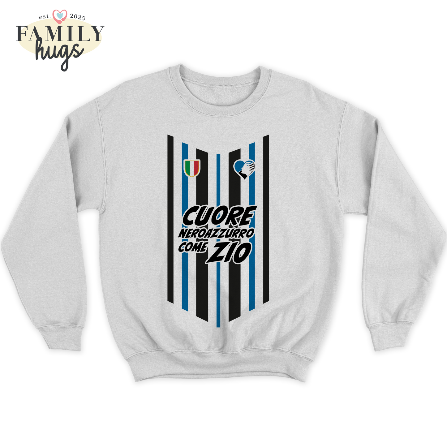 felpa bambino -cuore neroazzurro come zio dea