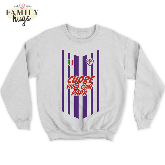 felpa bambino -cuore viola come papa