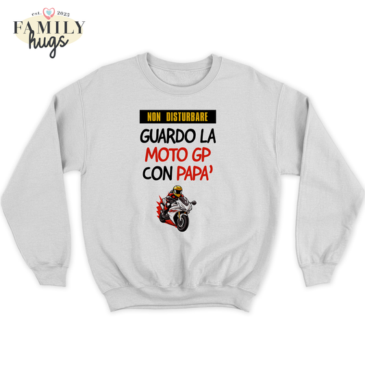 felpa bambino -non disturbare sto gardando il moto ge con mio papa