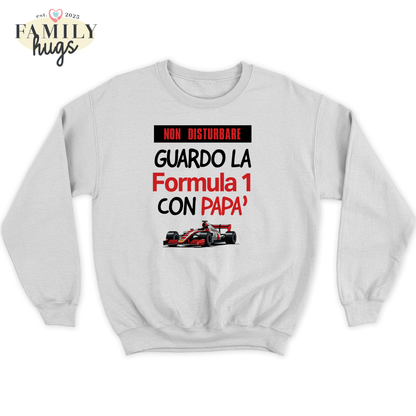 felpa bambino -non disturbare guardo la formula 1 con papa