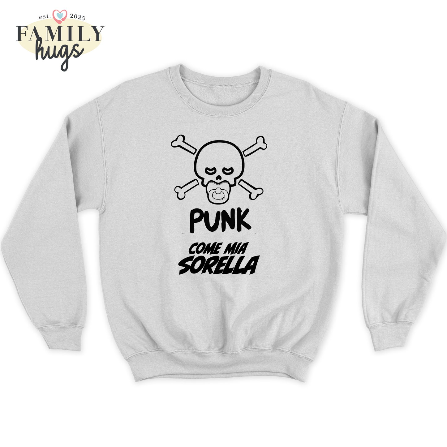 felpa bambino -punk baby scheletro come mia sorella