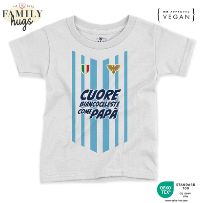 maglietta bambino -cuore biancoceleste come papa