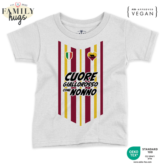 maglietta bambino -cuore giallorosso come nonno