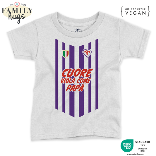 maglietta bambino -cuore viola come papa