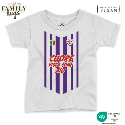 maglietta bambino -cuore viola come zio