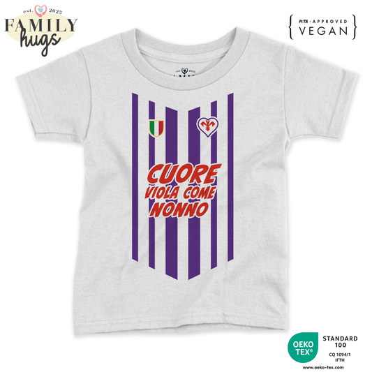 maglietta bambino -cuore viola come nonno