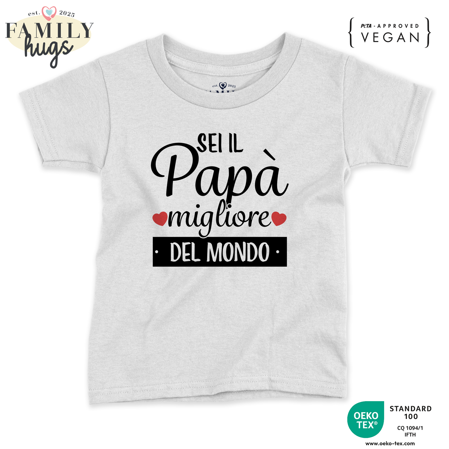 maglietta bambino -sei il papa migliore del mondo