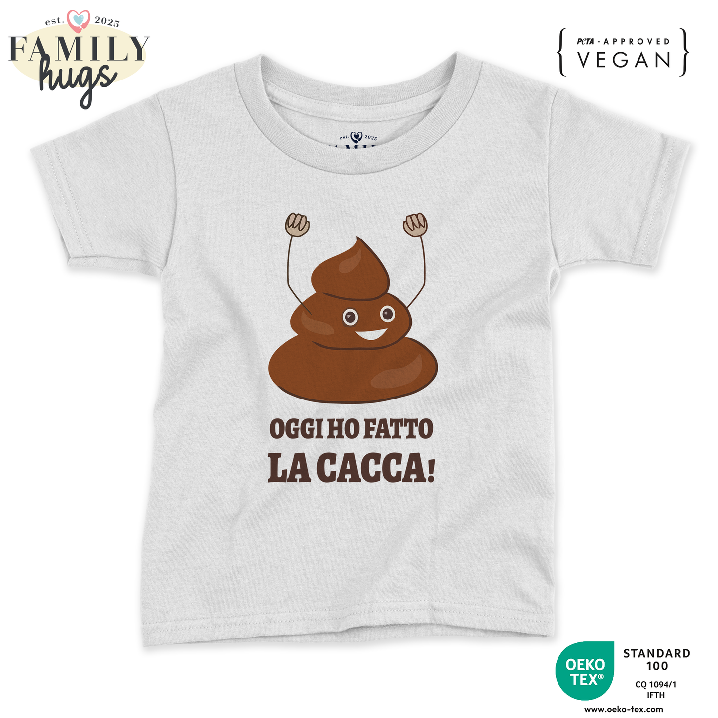 maglietta bambino -oggi ho fatto la cacca