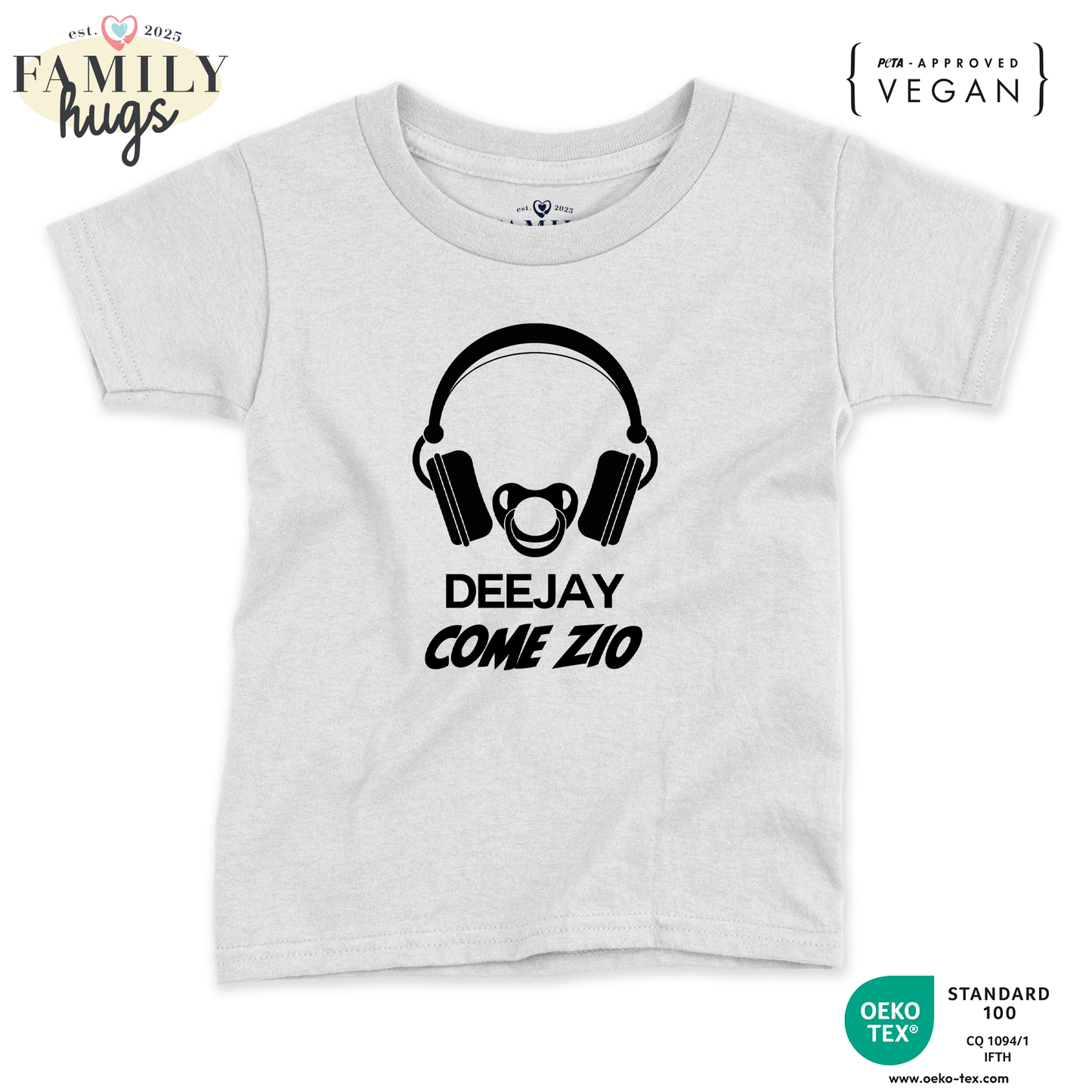 maglietta bambino -deejay dj come zio