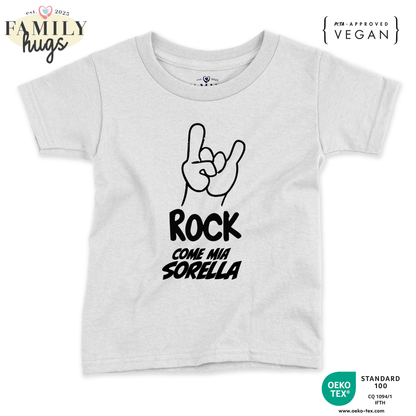 maglietta bambino -rock corna come mia sorella