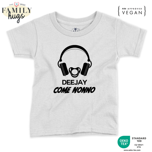 maglietta bambino -deejay dj come nonno