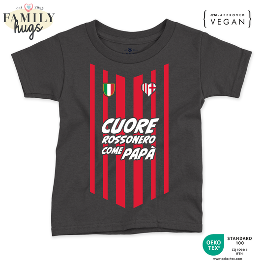 maglietta bambino -cuore rossonero come papa