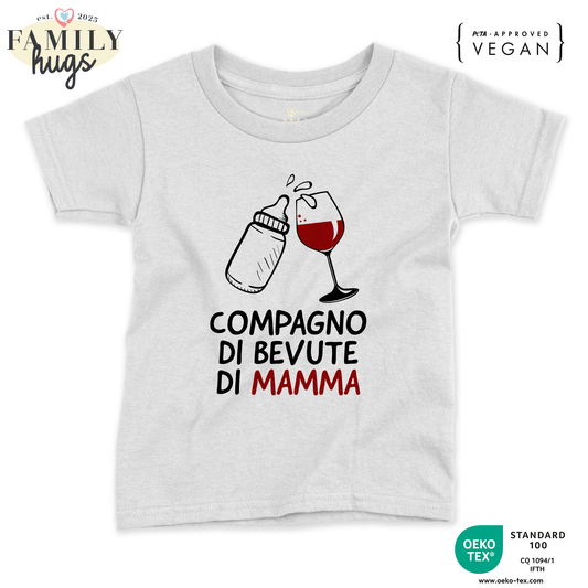 maglietta neonato - compagno di bevute di mamma