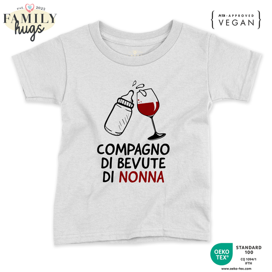 maglietta neonato - compagno di bevute di nonna