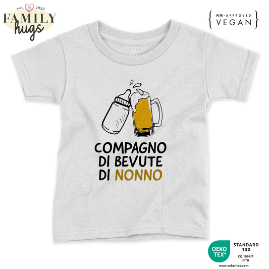 maglietta neonato - compagno di bevute di nonno