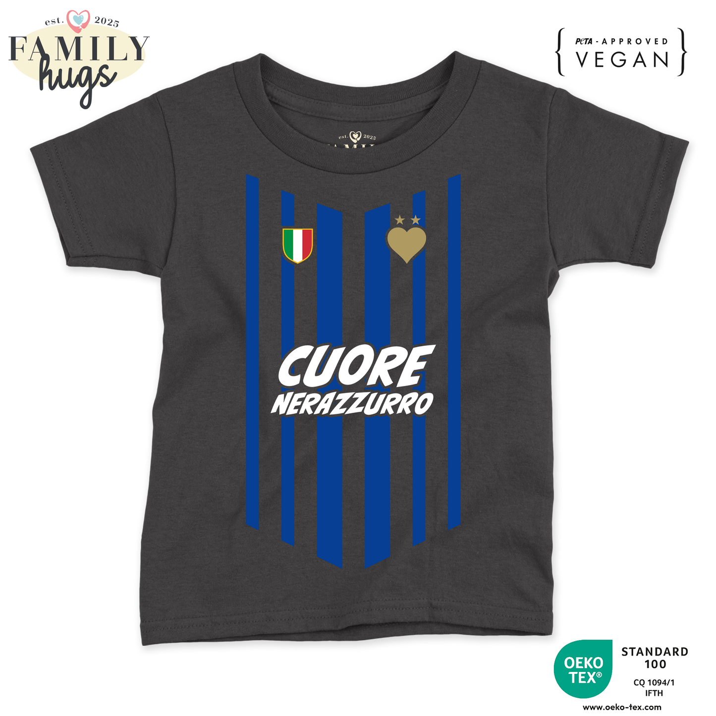 maglietta neonato -cuore neroazzurro