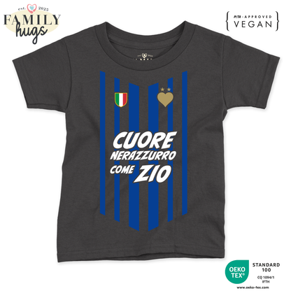 maglietta neonato -cuore neroazzurro come zio