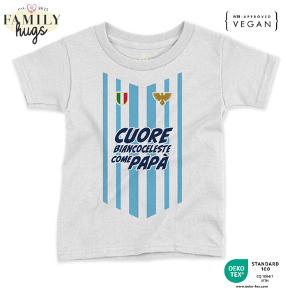 maglietta neonato -cuore biancoceleste come papa