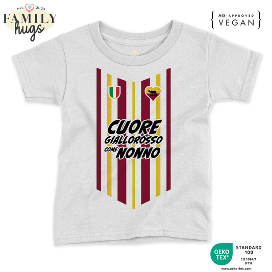 maglietta neonato -cuore giallorosso come nonno