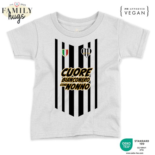 maglietta neonato -cuore bianconero come nonno