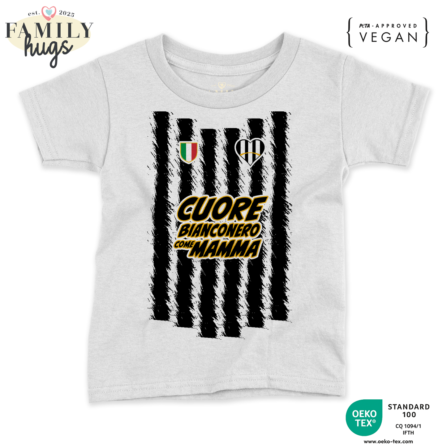 maglietta neonato -cuore bianconero come mamma