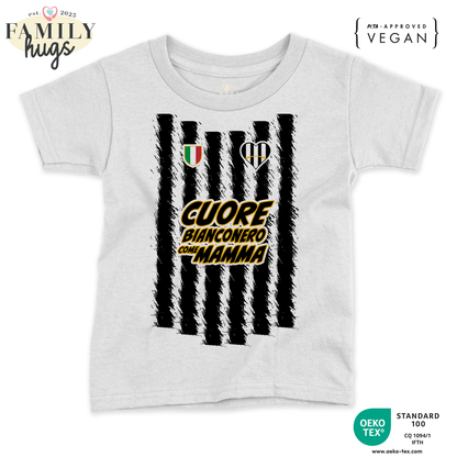 maglietta neonato -cuore bianconero come mamma