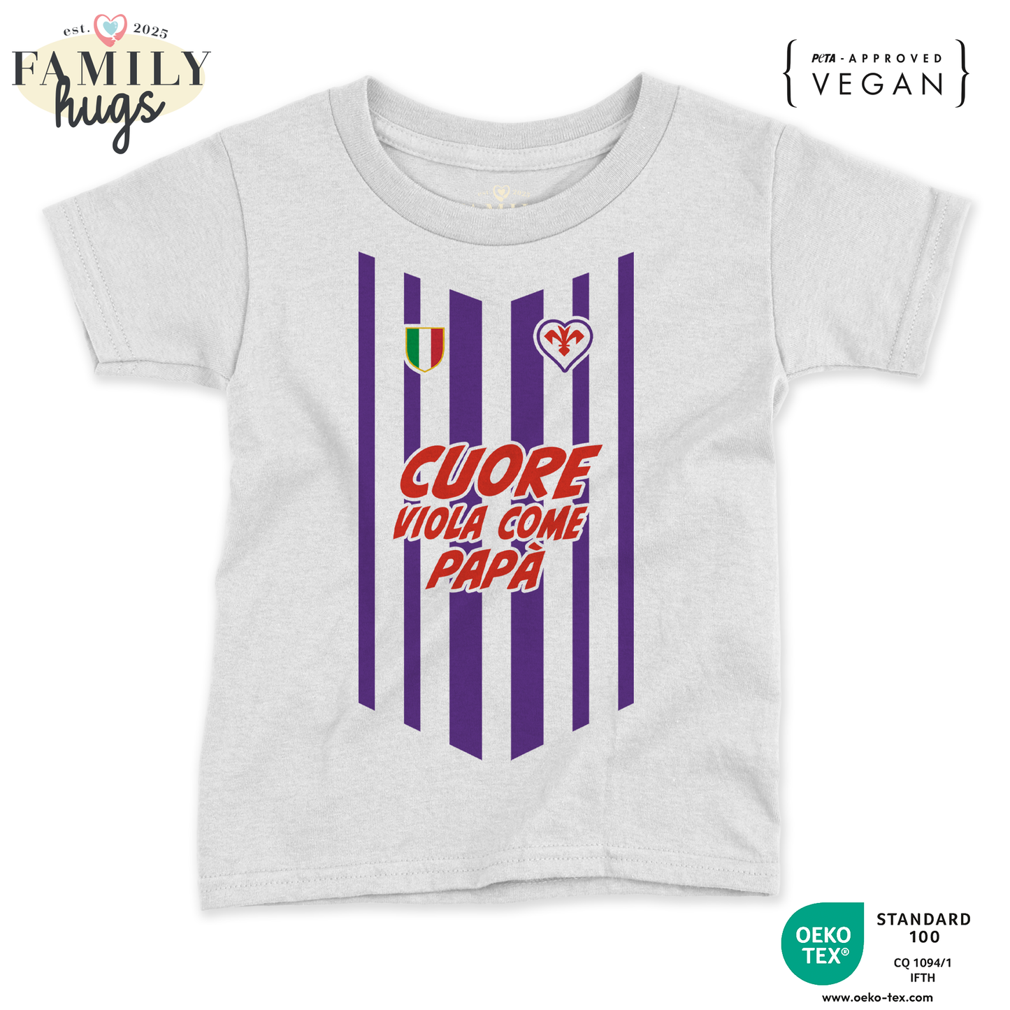 maglietta neonato -cuore viola come papa