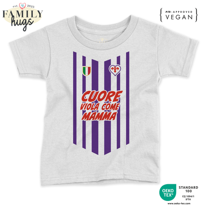 maglietta neonato -cuore viola come mamma