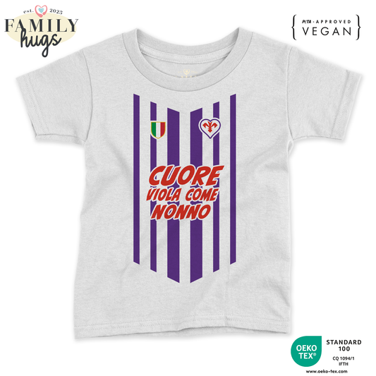 maglietta neonato -cuore viola come nonno