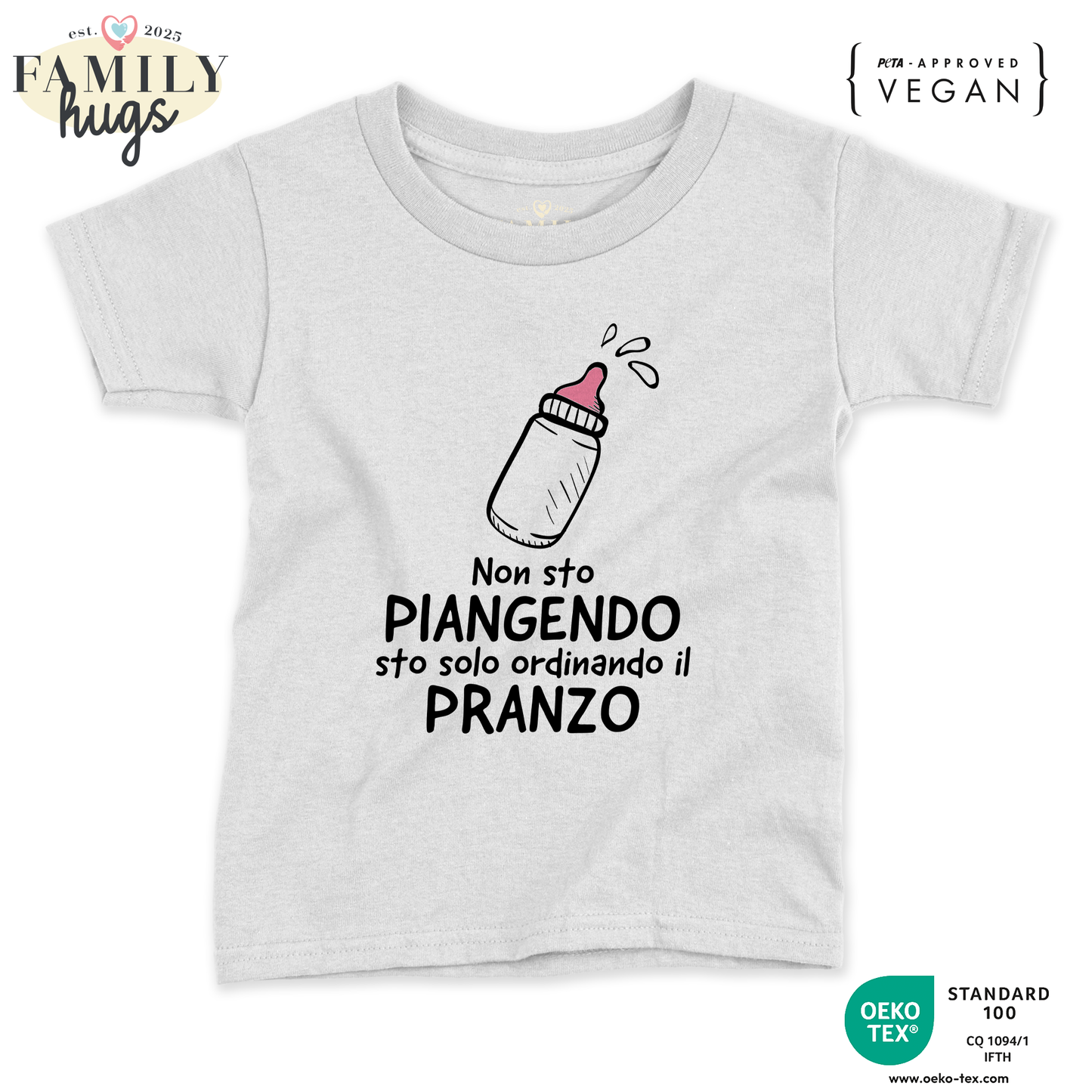 maglietta neonato -non sto piangendo sto solo ordinando il pranzo banbina