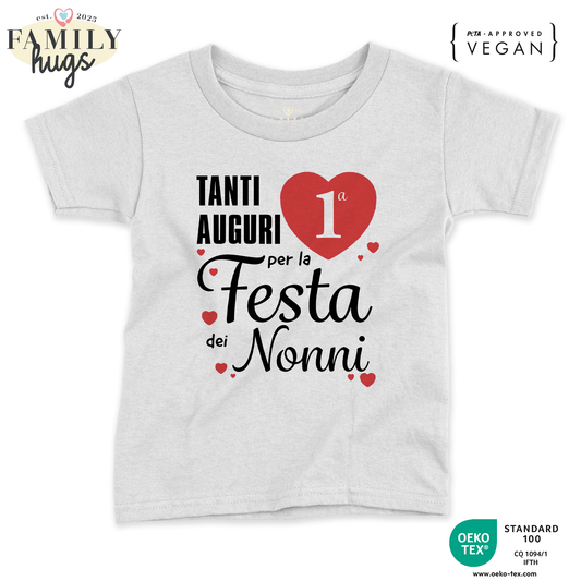 maglietta neonato - tanti auguri per la prima festa dei nonni
