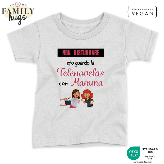 maglietta neonato -non disturbare sto guardo la telenovelas con mamma