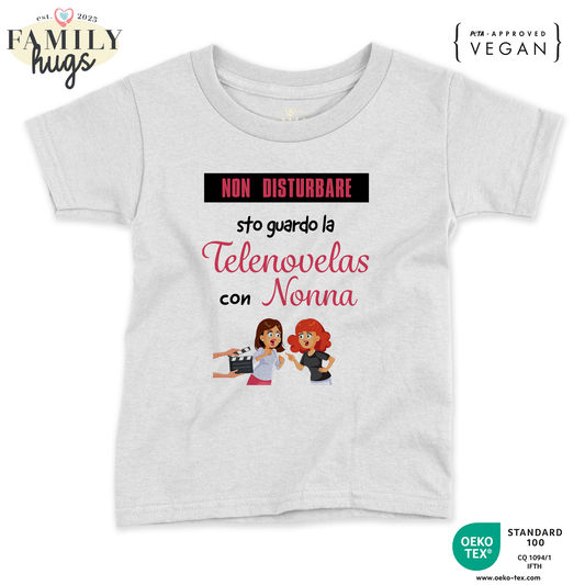 maglietta neonato -non disturbare sto guardo la telenovelas con nonna