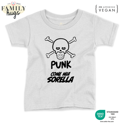 maglietta neonato -punk baby scheletro come mia sorella