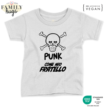maglietta neonato -punk baby scheletro come mio fratello