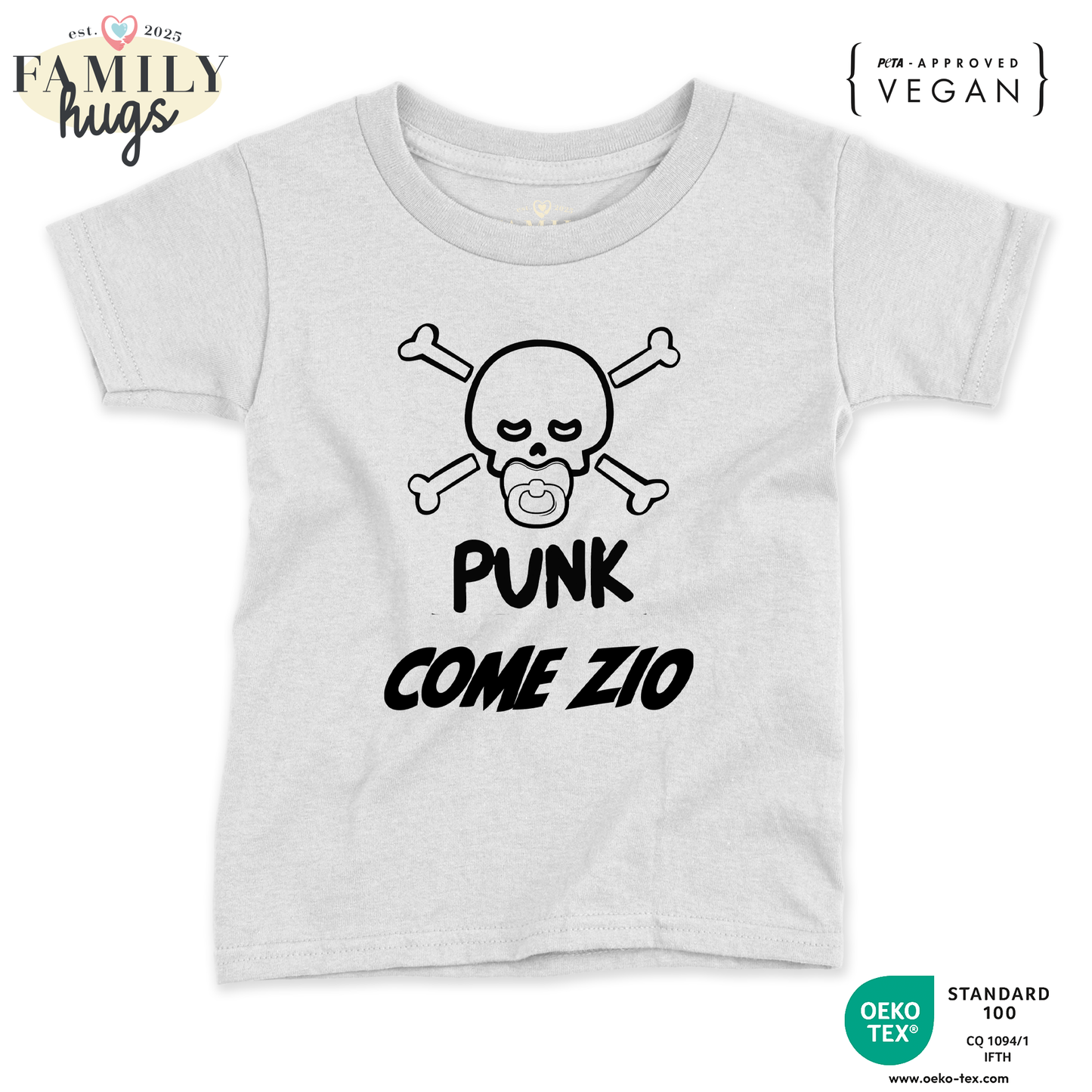 maglietta neonato -punk baby scheletro come zio