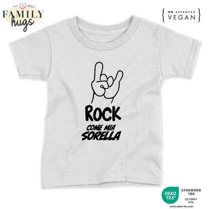 maglietta neonato -rock corna come mia sorella