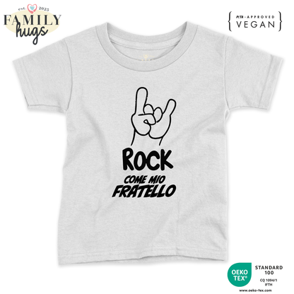 maglietta neonato -rock corna come mio fratello