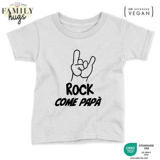 maglietta neonato -rock corna come papa