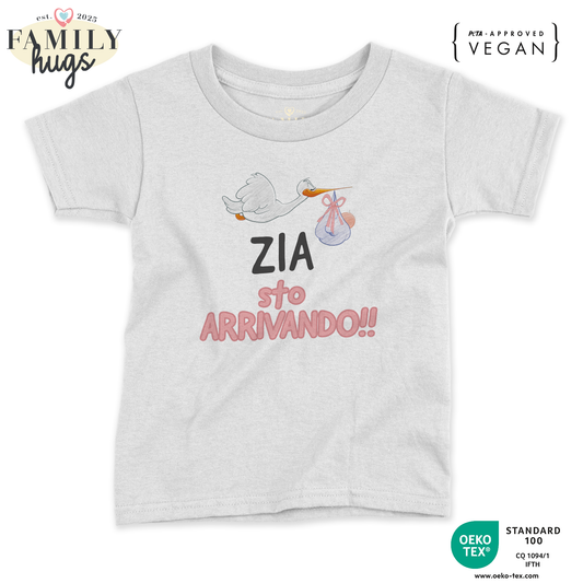 maglietta neonato - zia sto arrivando bambina