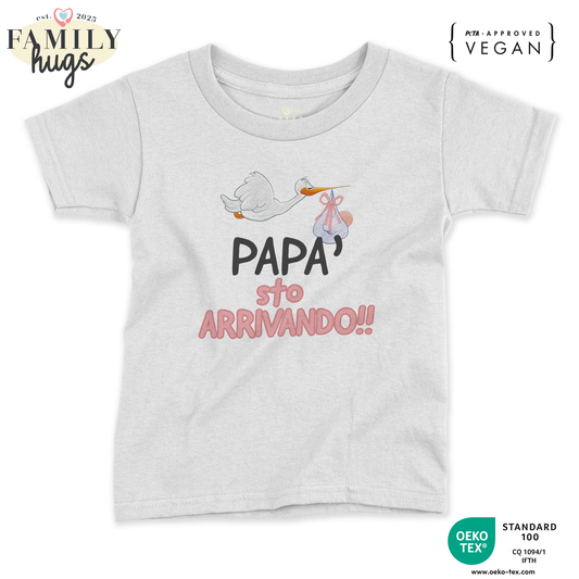 maglietta neonato - papa sto arrivando bambina