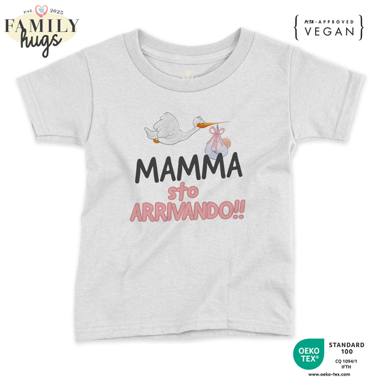 maglietta neonato - mamma sto arrivando bambina