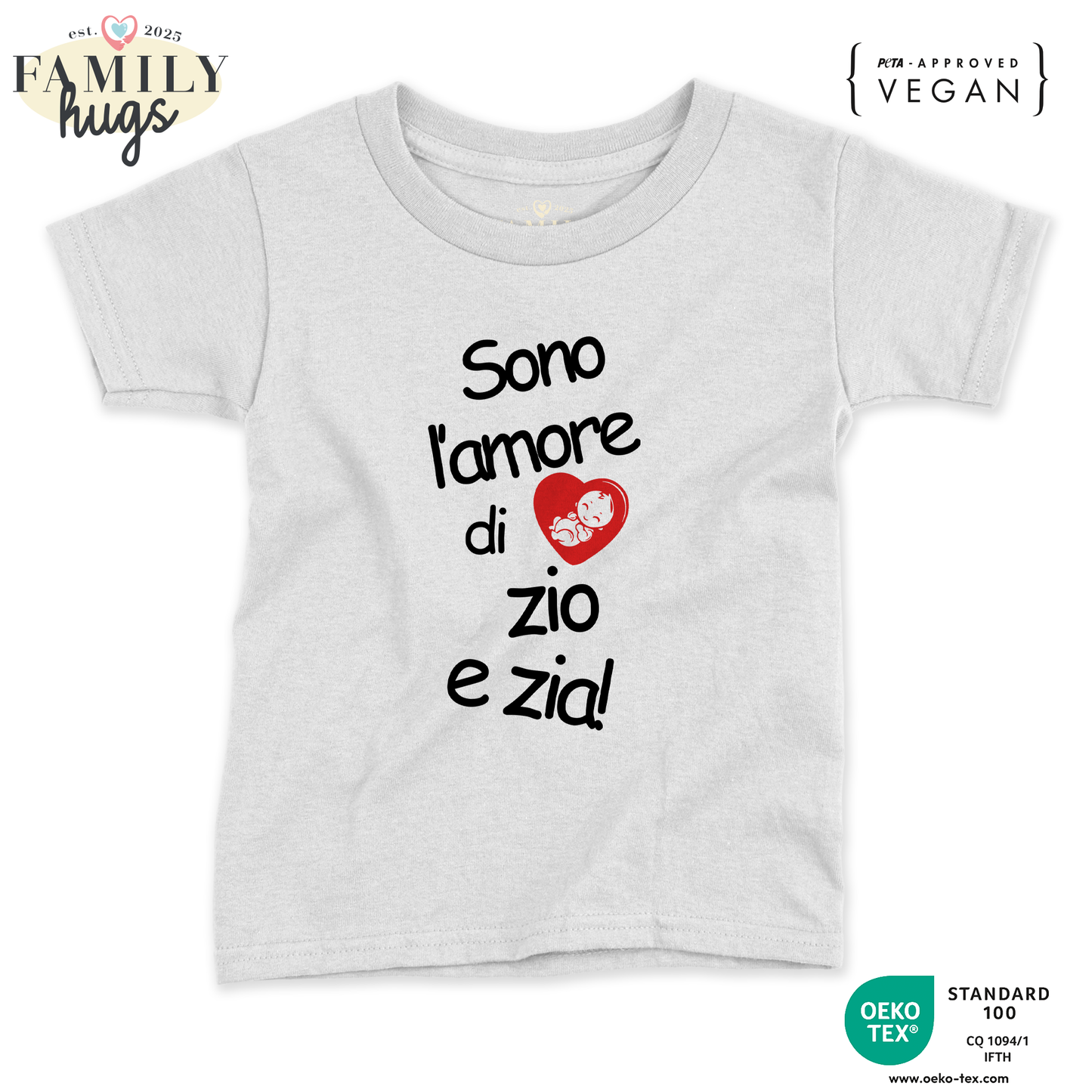 maglietta neonato -solo l amore di zio e zia